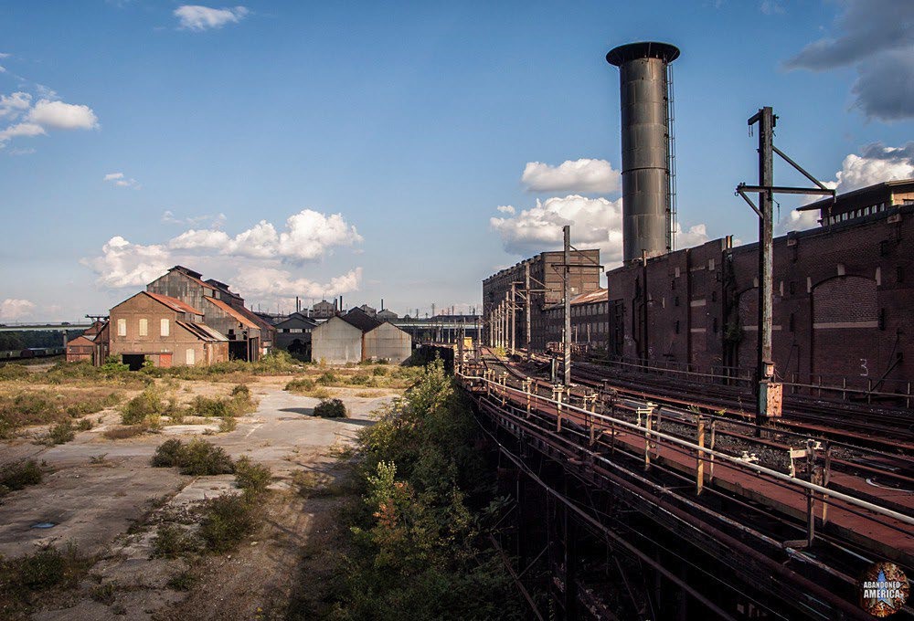 Abandoned industrial brownfield site